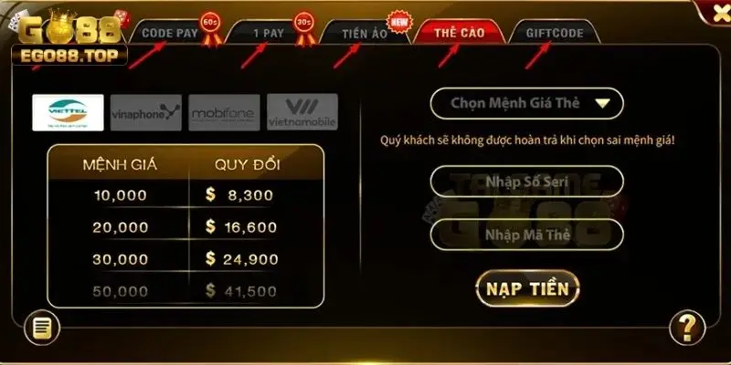 Những câu hỏi thường gặp về quá trình nạp rút tiền tại Go88