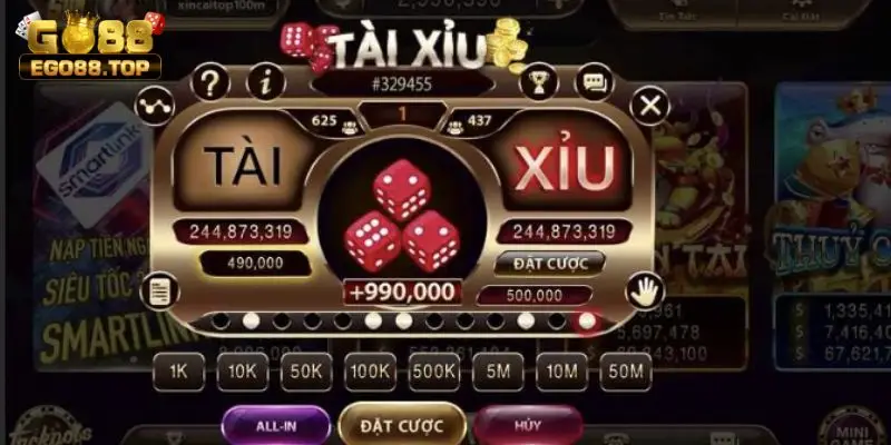 Giao diện game Tài Xỉu Go88 được đánh giá là đẹp và chuyên nghiệp